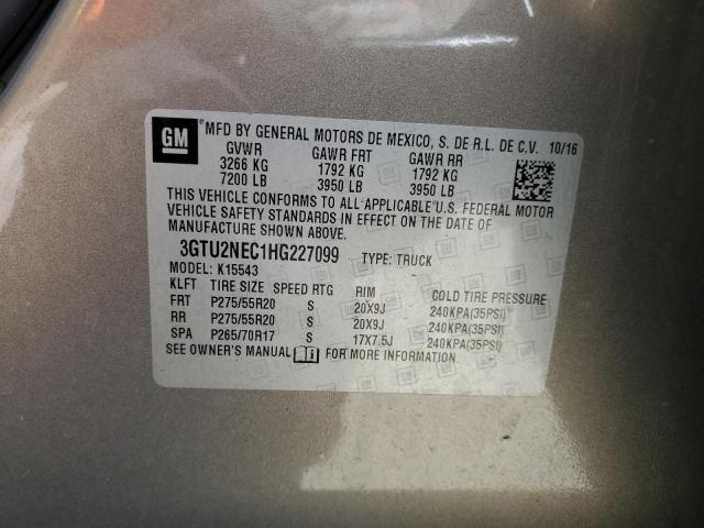 2017 GMC SIERRA K15 - 3GTU2NEC1HG227099