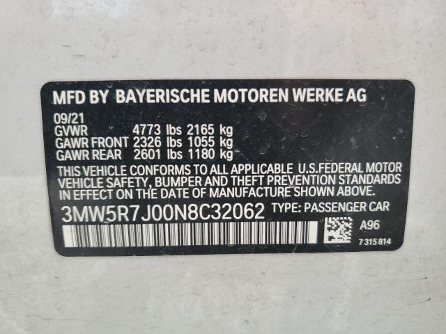 2022 BMW 330XI 3MW5R7J00N8C32062