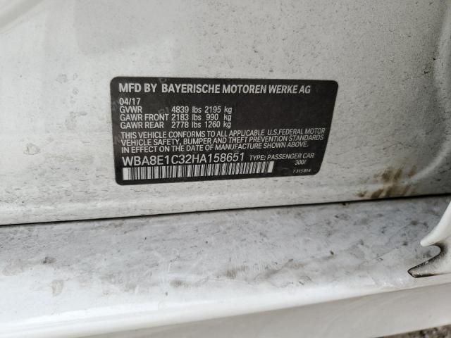 2017 BMW 330E WBA8E1C32HA158651