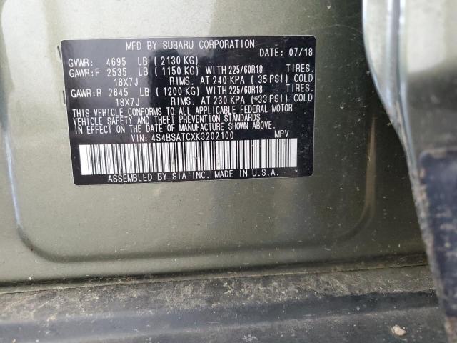2019 SUBARU OUTBACK TO - 4S4BSATCXK3202100