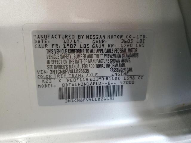2020 NISSAN VERSA SR 3N1CN8FV4LL826635