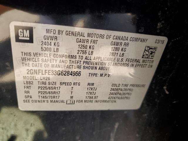 2016 CHEVROLET EQUINOX LT 2GNFLFE33G6284966