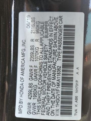 2019 HONDA ACCORD LX - 1HGCV1F14KA118362