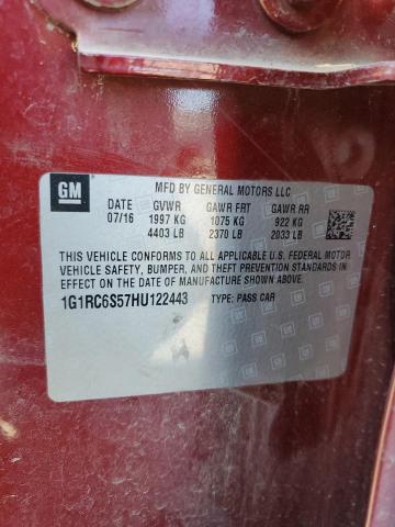 2017 CHEVROLET VOLT LT 1G1RC6S57HU122443