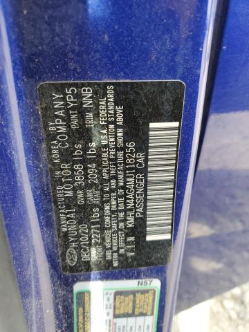 2021 HYUNDAI ELANTRA SEL KMHLN4AG4MU118256
