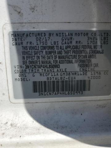 2017 NISSAN VERSA S 3N1CN7AP4HL850993