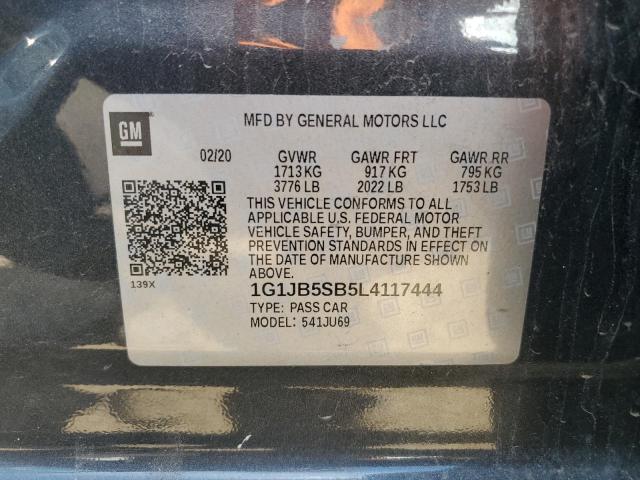 2020 CHEVROLET SONIC LS 1G1JB5SB5L4117444