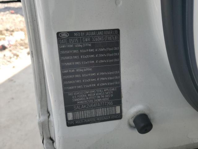 2015 LAND ROVER LR4 HSE LU SALAK2V64FA777266