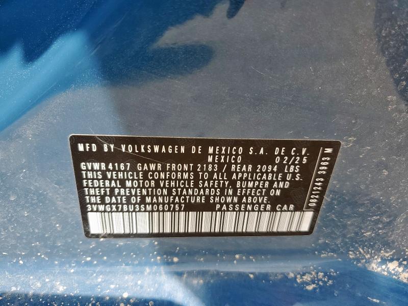 2025 VOLKSWAGEN JETTA SEL 3VWGX7BU3SM060757