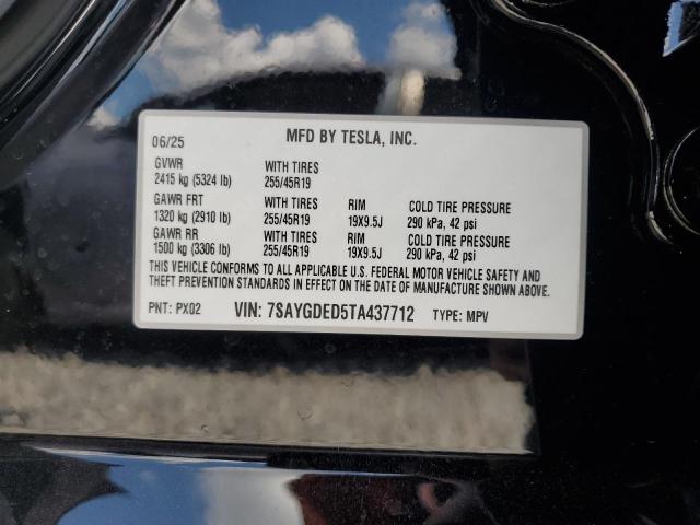 2026 TESLA MODEL Y 7SAYGDED5TA437712