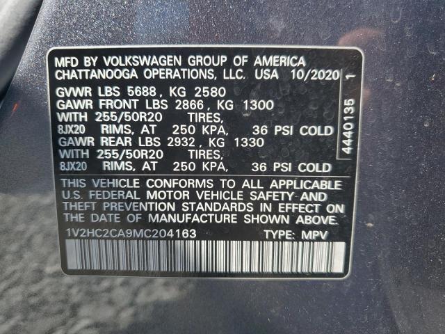 2021 VOLKSWAGEN ATLAS CROS 1V2HC2CA9MC204163