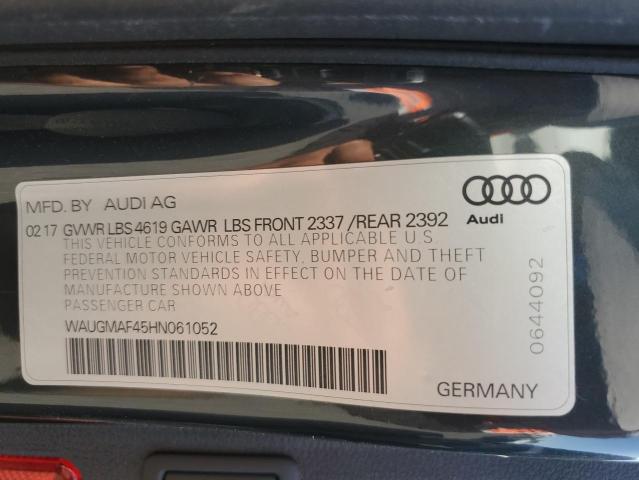 2017 AUDI A4 ULTRA P WAUGMAF45HN061052