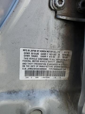 2012 HONDA FIT - JHMGE8H34CS009000