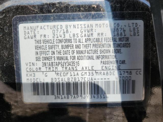 2018 NISSAN SENTRA S 3N1AB7AP9JY343516