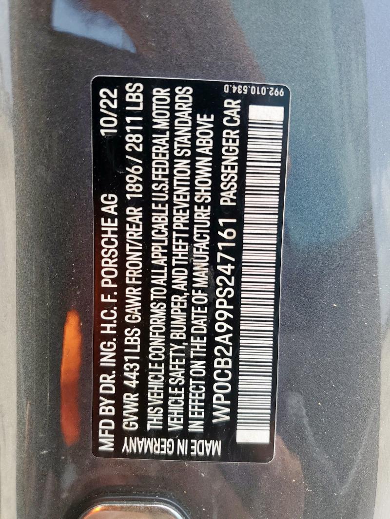2023 PORSCHE 911 CARRER WP0CB2A99PS247161