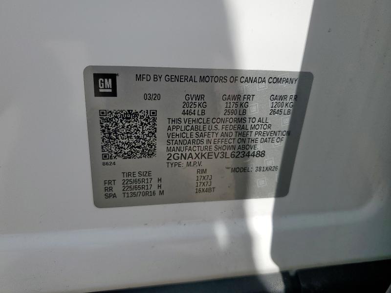 2020 CHEVROLET EQUINOX LT - 2GNAXKEV3L6234488