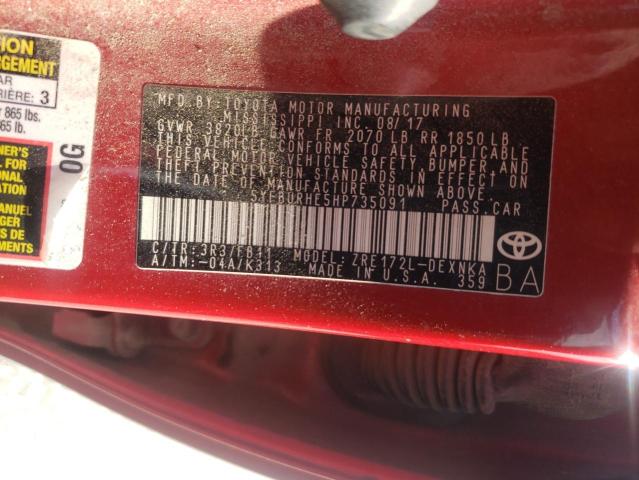 2017 TOYOTA COROLLA L - 5YFBURHE5HP735091