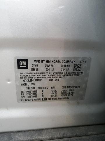 2020 CHEVROLET TRAX 1LT KL7CJLSB4LB017965