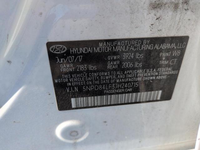 2018 HYUNDAI ELANTRA SE 5NPD84LF3JH240715