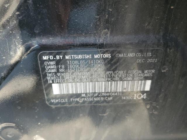 2022 MITSUBISHI MIRAGE G4 ES ML32FUFJ7NHF04431