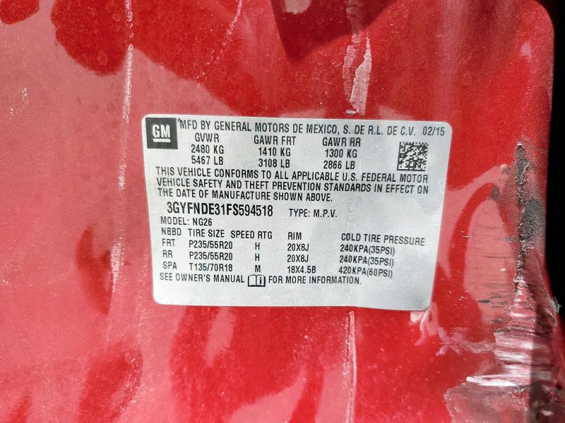 2015 CADILLAC SRX PREMIU 3GYFNDE31FS594518