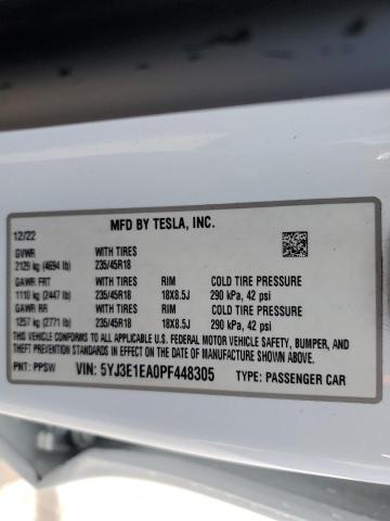 2023 TESLA MODEL 3 5YJ3E1EA0PF448305