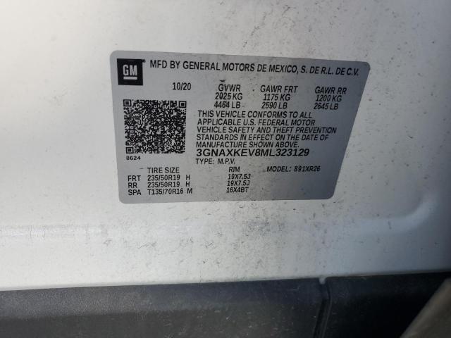 2021 CHEVROLET EQUINOX LT 3GNAXKEV8ML323129