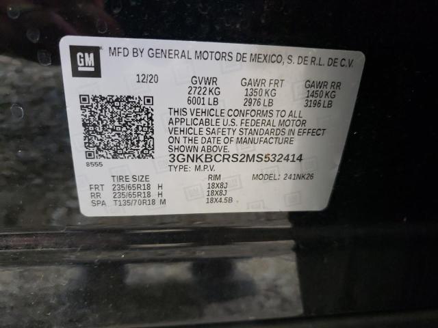 2021 CHEVROLET BLAZER 2LT 3GNKBCRS2MS532414