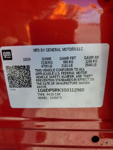 2025 CADILLAC CT5 SPORT 1G6DP5RK3S0112960