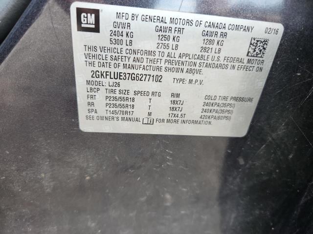 2016 GMC TERRAIN SL 2GKFLUE37G6277102