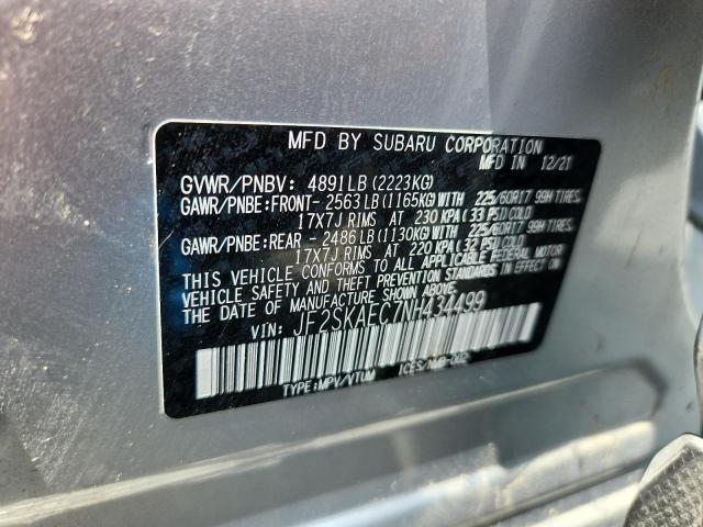 2022 SUBARU FORESTER P JF2SKAEC7NH434499