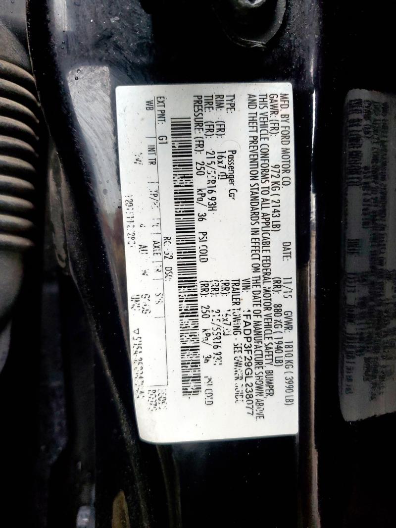 2016 FORD FOCUS SE 1FADP3F29GL238077