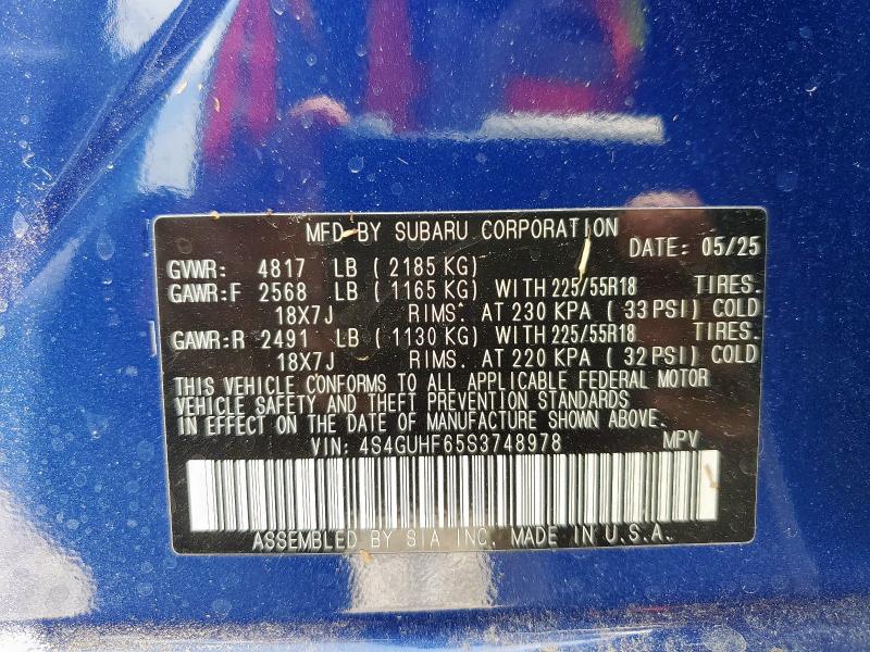 2025 SUBARU CROSSTREK SPORT 4S4GUHF65S3748978