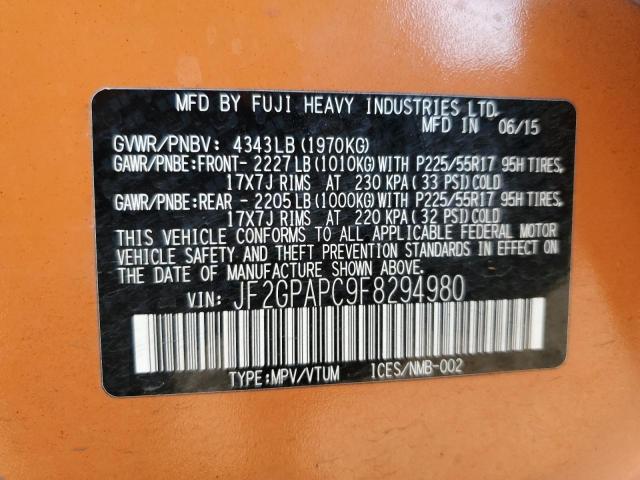 2015 SUBARU XV CROSSTR JF2GPAPC9F8294980