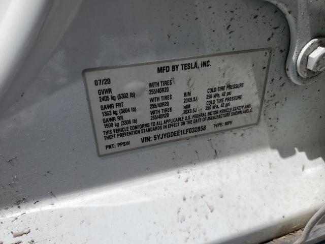 2020 TESLA MODEL Y 5YJYGDEE1LF032858