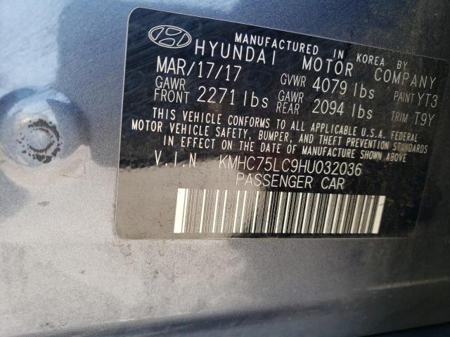 2017 HYUNDAI IONIQ SEL KMHC75LC9HU032036