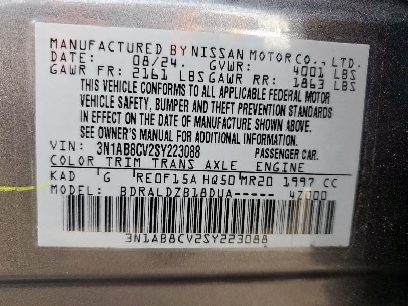 2025 NISSAN SENTRA SV 3N1AB8CV2SY223088