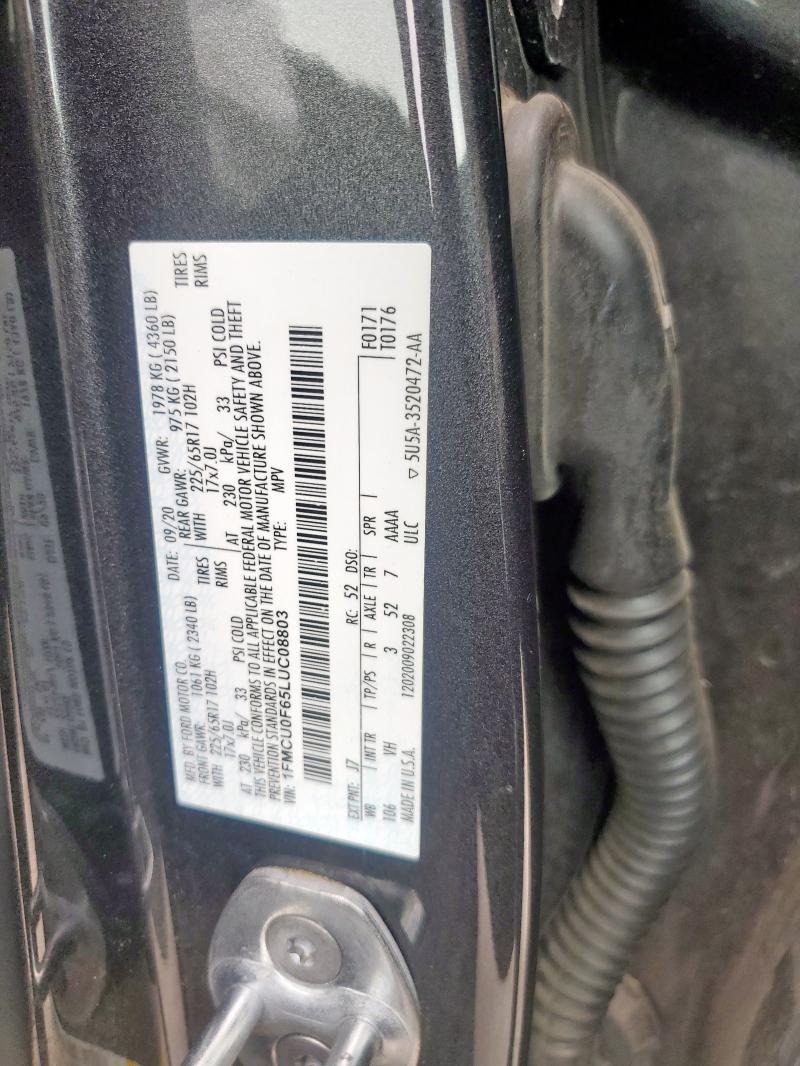 2020 FORD ESCAPE S 1FMCU0F65LUC08803