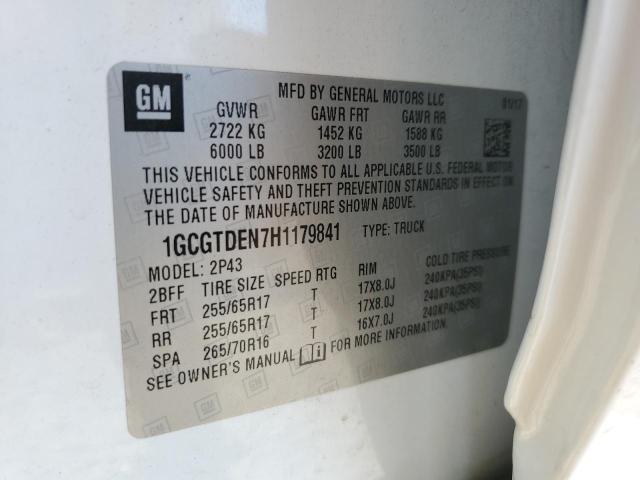 2017 CHEVROLET COLORADO Z - 1GCGTDEN7H1179841
