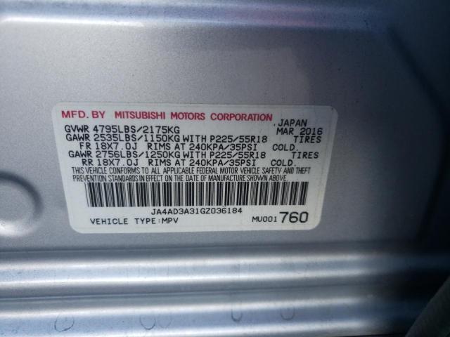 2016 MITSUBISHI OUTLANDER JA4AD3A31GZ036184