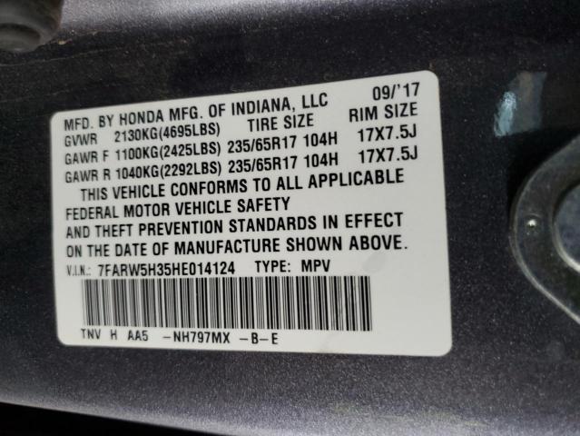 2017 HONDA CR-V LX 7FARW5H35HE014124