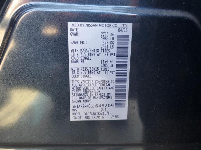 2016 NISSAN PATHFINDER - 5N1AR2MN9GC648209
