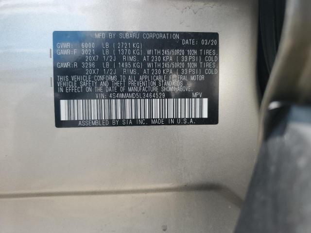 2020 SUBARU ASCENT LIM - 4S4WMAMD5L3464529