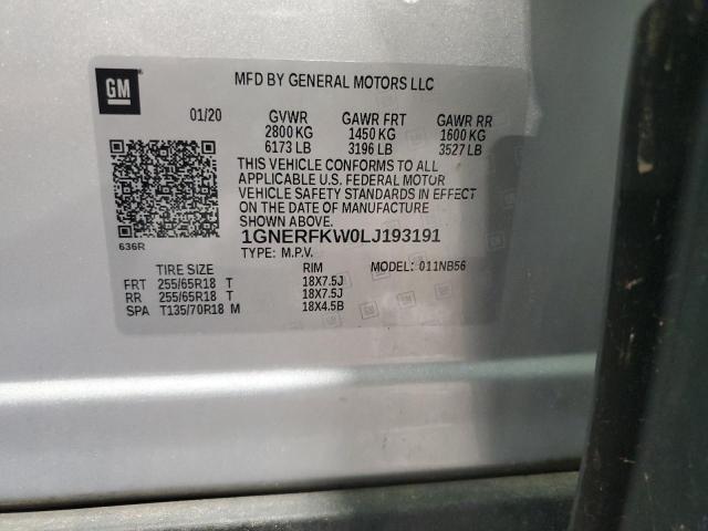 2020 CHEVROLET TRAVERSE L 1GNERFKW0LJ193191