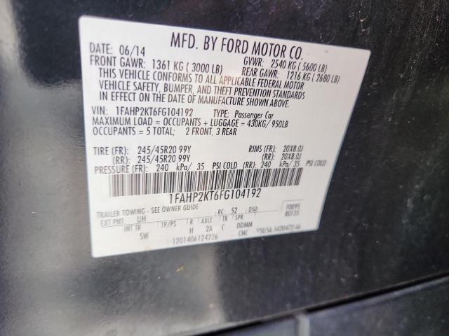 2015 FORD TAURUS SHO 1FAHP2KT6FG104192