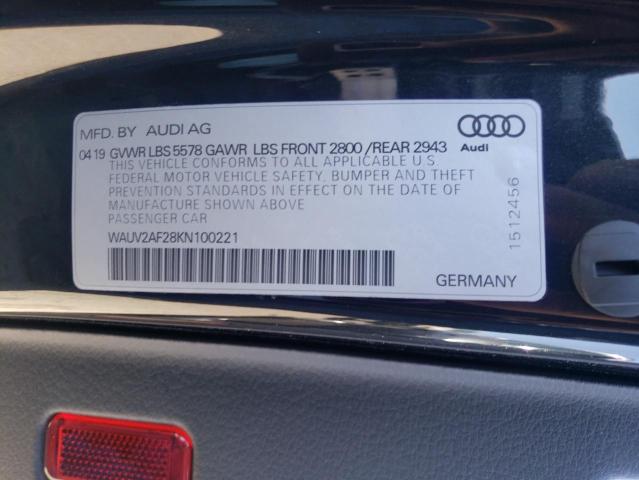 2019 AUDI A7 PRESTIGE S-LINE WAUV2AF28KN100221