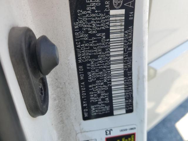 2012 TOYOTA COROLLA BA - 2T1BU4EE0CC895024