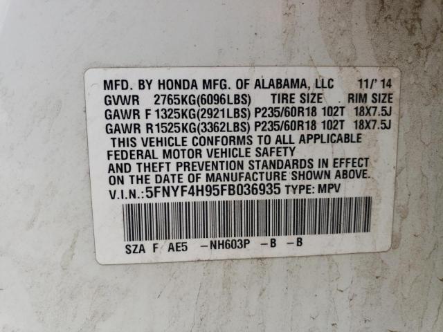 2015 HONDA PILOT TOUR - 5FNYF4H95FB036935