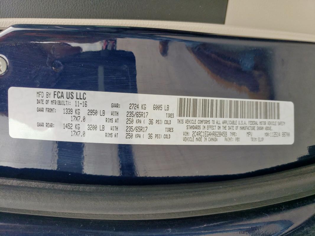 2017 CHRYSLER PACIFICA T 2C4RC1EG4HR628459