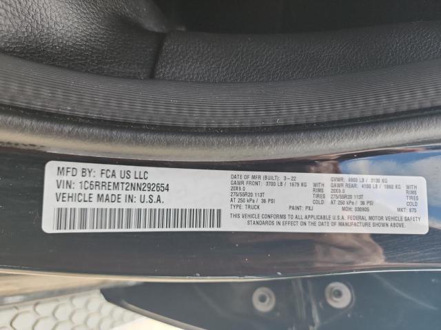 2022 RAM 1500 BIG H 1C6RREMT2NN292654
